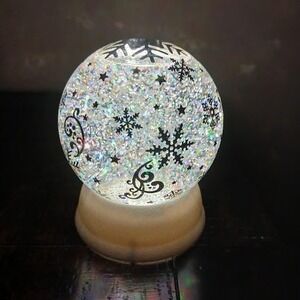 Cracker Barrel Snow Globe - Snowflakes & Stars Glitter Globe